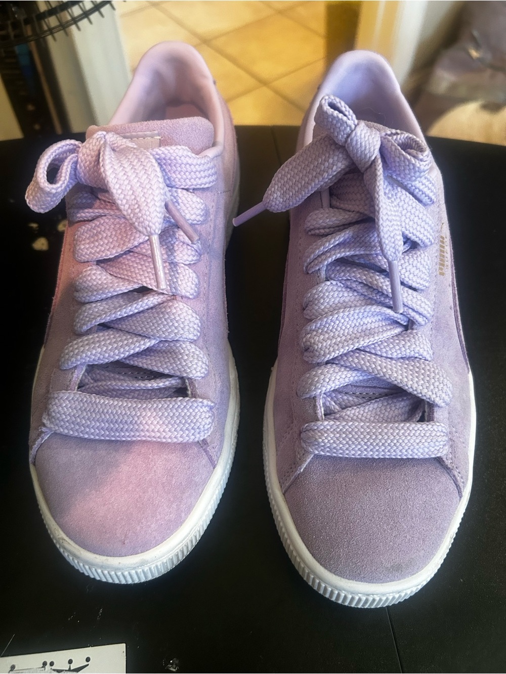 Puma Lilac Suede Women's Lace-Up Sneakers